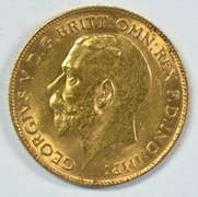 Choice BU 1912 George V Great Britain Gold Half Sovereign