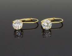 Diamond Solitaire Lever Back Earrings