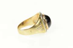 10K Yellow Gold 6.75 Ctw Oval Sapphire Diamond Halo Retro Ring