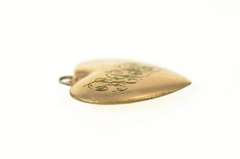 10K Yellow Gold RCG Monogram Forget Me Not Puffy Heart Charm/Pendant