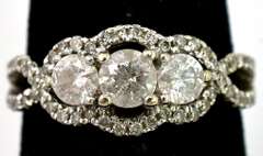 Shimmering 1.00CTW Diamond Engagement Ring in 14KT White Gold