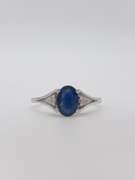 14kt Gold, Blue Sapphire, & Diamond Ring