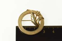 Gold Filled Retro Ornate Leaf Flower Classic Statement Pin/Brooch