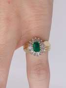 14kt Gold Emerald & Diamond Cocktail Ring
