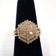 10kt Hexagon Diamond Ring