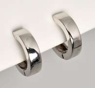 Popular 14k White Gold Diamond Huggies