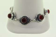Silver-Tone Quartz Gemstone Bracelet
