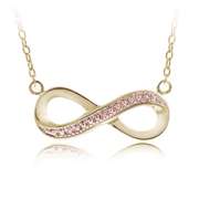 18K Gold over Silver Champagne Diamond Accent Two-Tone Infinity Necklace