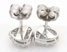 Sweet Heart Aquamarine & Diamond Heart Earrings in Sterling Silver
