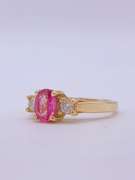 14kt Gold Pink Sapphire & Diamond Cocktail Ring
