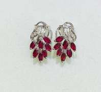 14kt Gold, Ruby, & Diamond Earrings