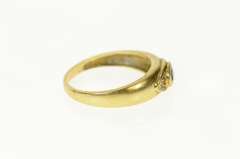 18K Yellow Gold Oval Garnet CZ Accent Ornate Statement Ring