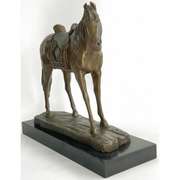 Horse with his Saddle Western Cowboy Bronze Sculpture