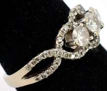 Shimmering 1.00CTW Diamond Engagement Ring in 14KT White Gold