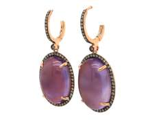 Lovely 14kt RG Amethyst, MOP, and Diamond Earrings