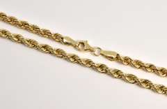 Reflective 14k Hollow Rope Necklace