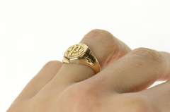10K Yellow Gold Art Deco 1928 PHS Ornate Class Ring