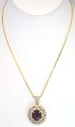 Enamoring Massive 13.00CTS Cabochon Cut Natural Star Ruby & White Sapphire Necklace in Vermeil