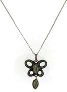 Italian Sterling Silver Marcasite Butterfly Necklace