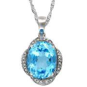5.37 CT BABY SWISS BLUE TOPAZ & DIAMOND STERLING SILVER PENDANT
