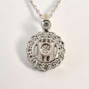 Lovely Diamond Pendant Necklace in 14K WG
