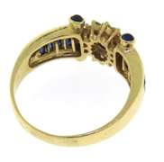 Handsome 18kt Blue Sapphire and Diamond Ring