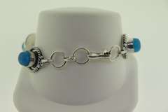 Silver-Tone Quartz Gemstone Bracelet