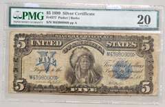 $ 5 Indian Chief Parker/ Burke  PMG VF 20 Silver Certificate