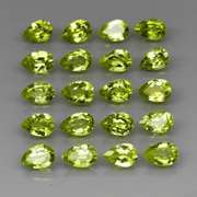 Pear cut! Unheated! 8.74ct Peridot set!