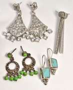 Diverse Group of 10 Pairs Sterling Earrings