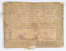 1776 Colonial Maryland - Annapolis Half Dollar Note