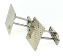 Lovely White Gold Square Cufflinks with Diamonds
