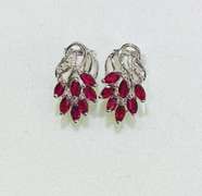 14kt Gold, Ruby, & Diamond Earrings