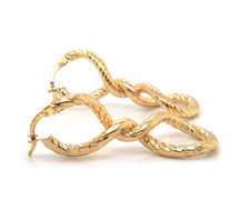 Lovely 14ktYG Textured Twisted Earrings