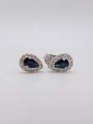 14kt Gold, Blue Sapphire & Diamond Earrings