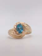 14kt Yellow Gold & Blue Topaz Cocktail Ring