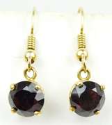 14K Dangly Garnet Earrings