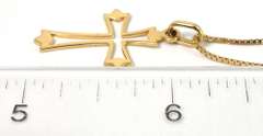 Understated Cross Outline Necklace in 14KT Yellow Gold