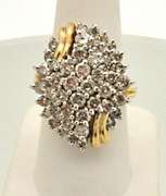 14K YELLOW GOLD LADIES DIAMOND RING WITH 4.5 CARATS OF DIAMONDS