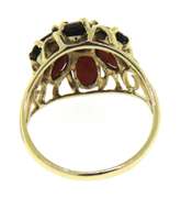 Handsome Yellow Gold Garnet Cluster Ring