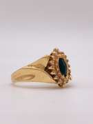 14kt Solid Yellow Gold, Blue Sapphire, & Diamond Ring