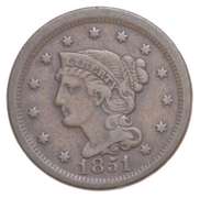 1851 Braided Hair Large Cent