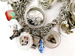 Fabulous Vintage Sterling Charm Bracelet & 25 Charms