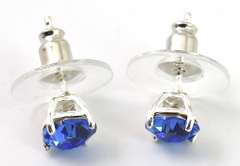 Sparkling Blue Crystal Earrings in Sterling Silver