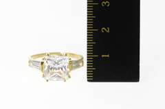 14K Yellow Gold Princess Baguette Travel Engagement Ring