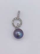 14kt Gold, Diamond & Pearl Pendant