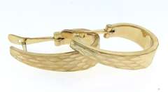 Stunning Yellow Gold Diamond Cut Earrings
