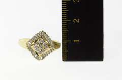 10K Yellow Gold 0.50 Ctw Diamond Squared Ballerina Cluster Ring