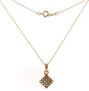 Charming Diamond Square Yellow Gold Necklace
