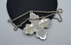 Stunning Vintage Sterling and Sterling Silver Cross Chain Necklace